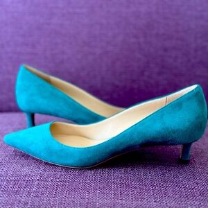 Jimmy Choo kitten heels New size 7 teal Green